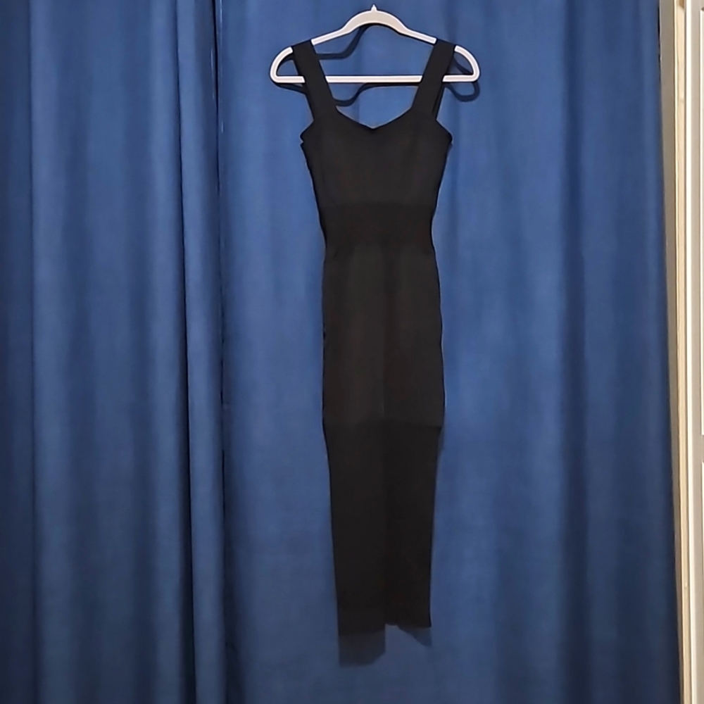 Fleur Du Mal Like New Black Bodycon Midi Dress size Small